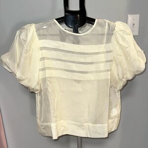 NWT WYETH Elegant Cream Puff Sleeve Women's Top